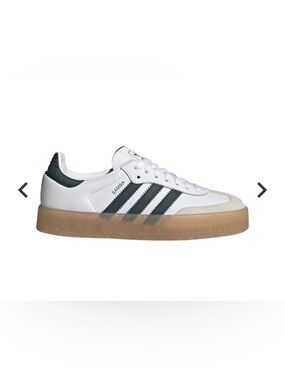 adidas Samba White with Dark Green Stripes and Gum Sole